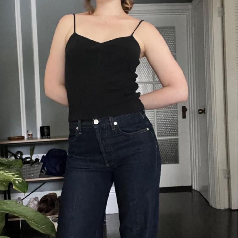 Topshop Women's Black and Navy Vest